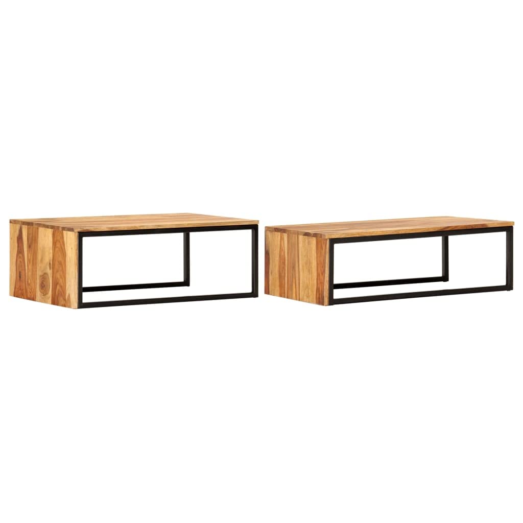 2 pcs Solid Sheesham Wood Nesting Tables T705