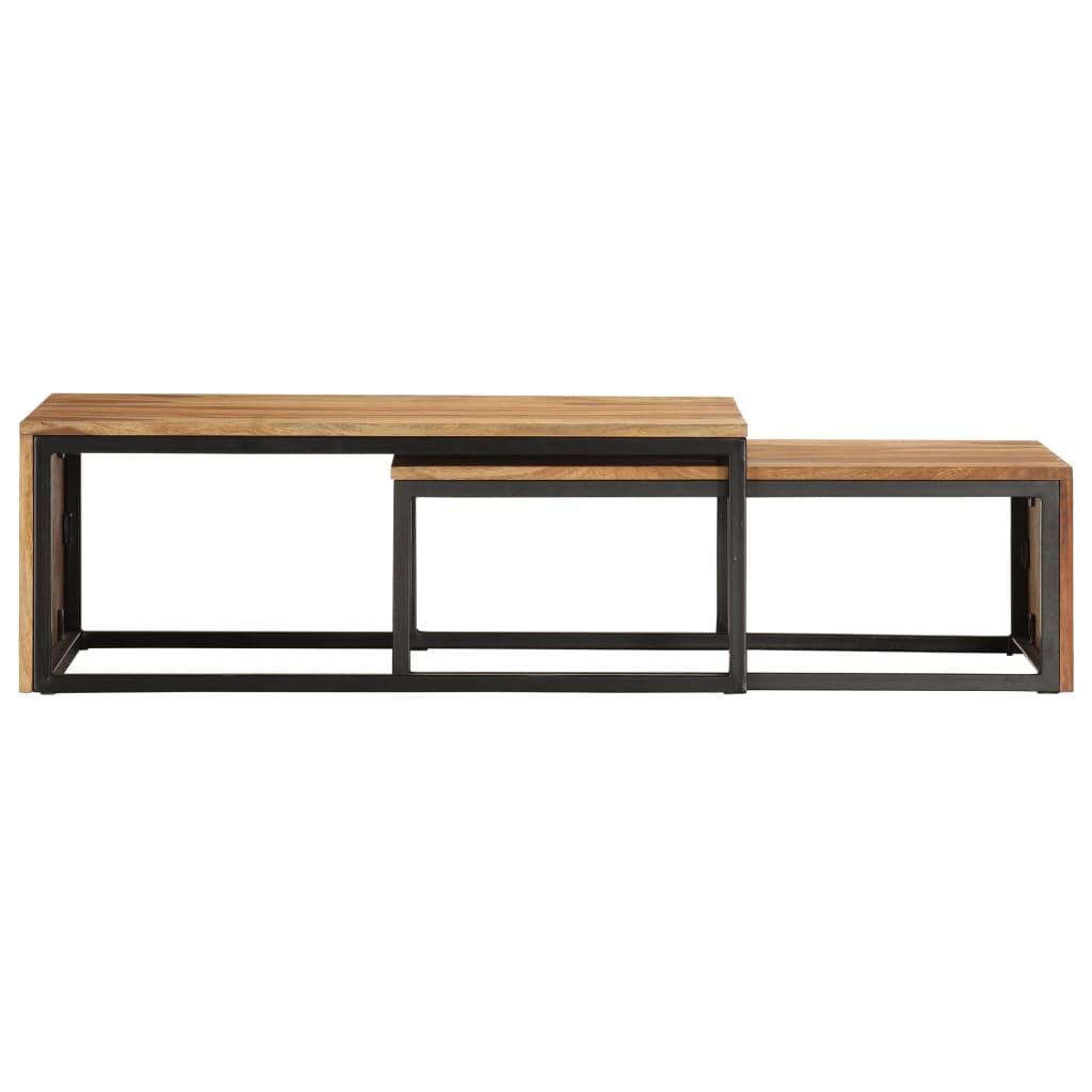 2 pcs Solid Sheesham Wood Nesting Tables T705