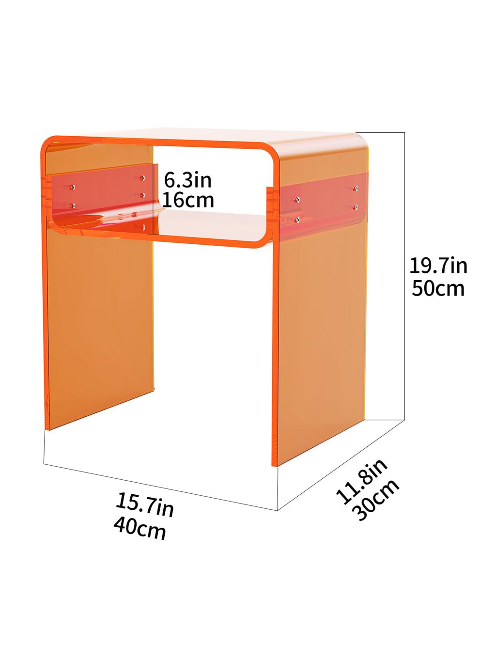 Clear Acrylic 2-Tier End Table M6278