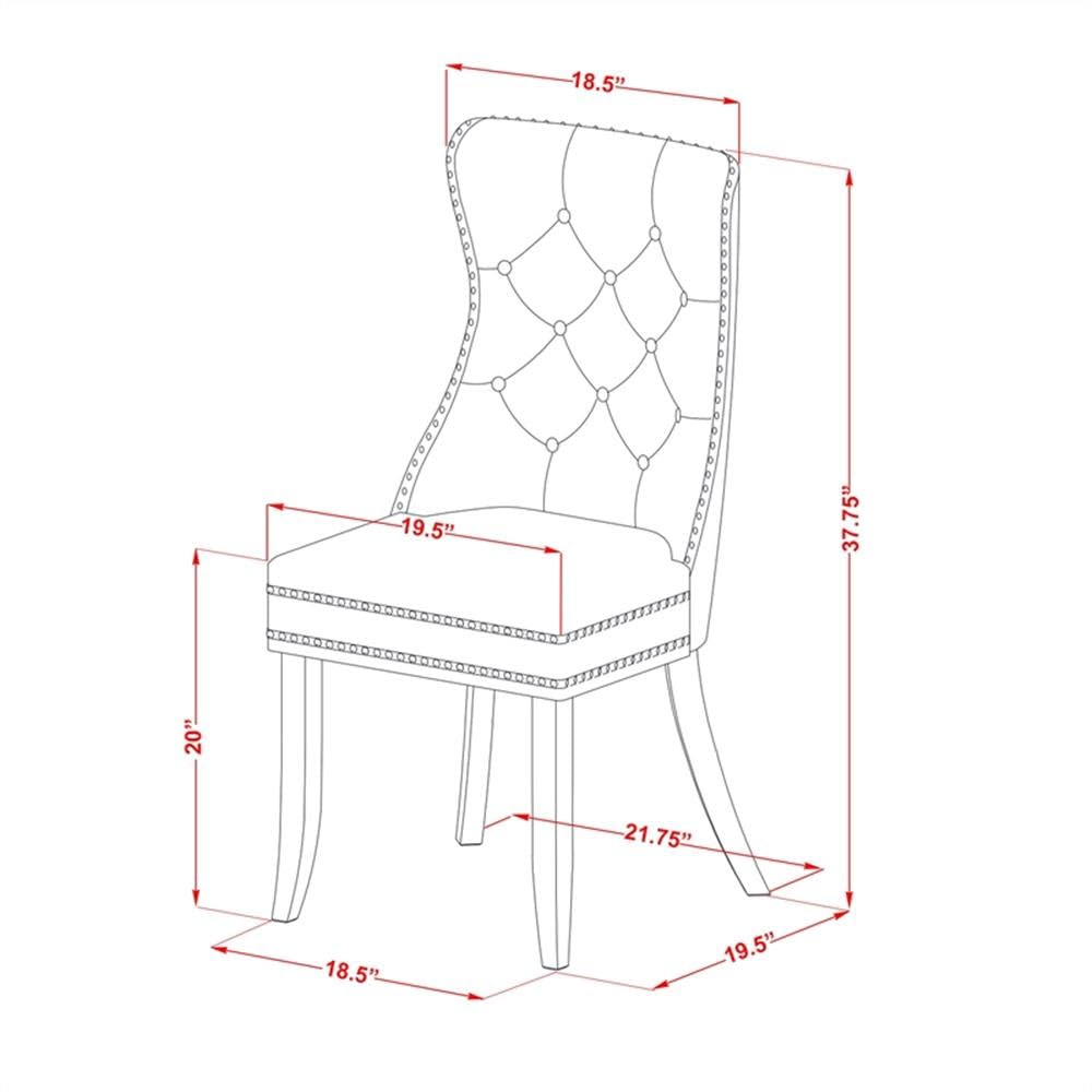 Sand Blasted Black Acacia Wood Dining Chair Set of 2 L894