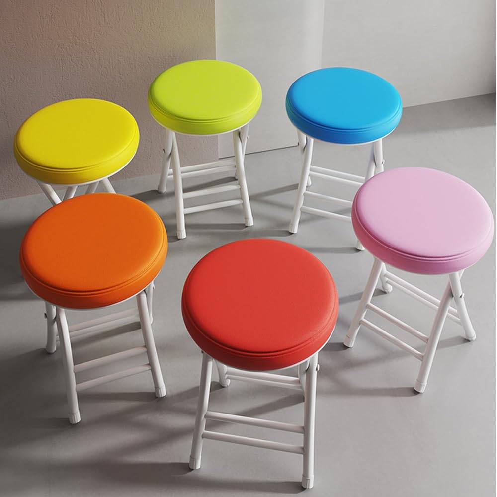 Black 18 Inch Folding Padded Stool V4483