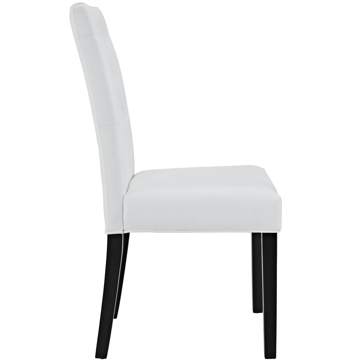 White Tufted Faux Leather Dining Chair B247