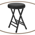 Black 18 Inch Folding Padded Stool V4483