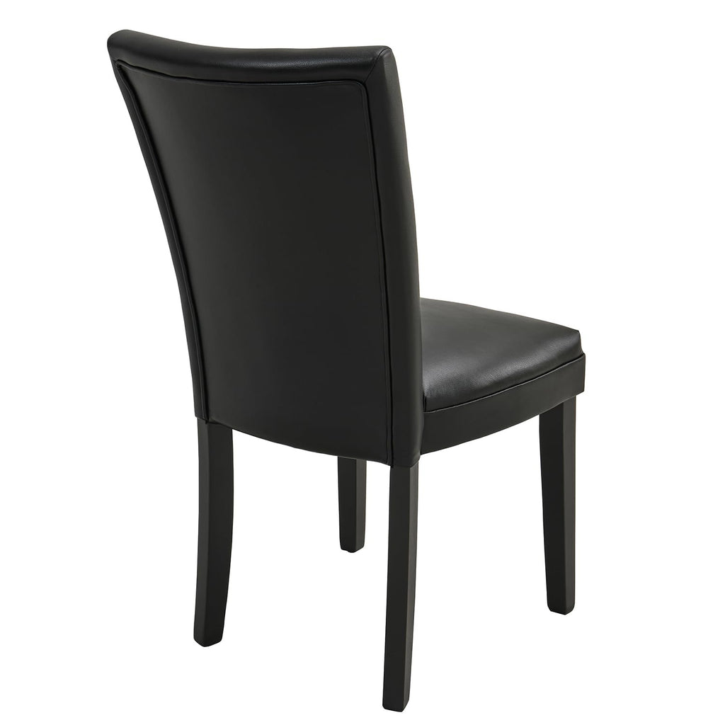 Set of 8 Black Faux Leather Upholstered Dining Chairs S254206
