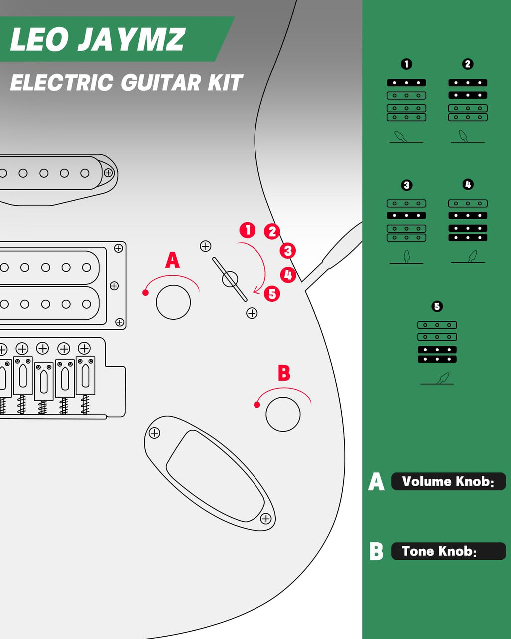 39" Full Size SSH Electric Guitar Starter Kit with Amp F69581