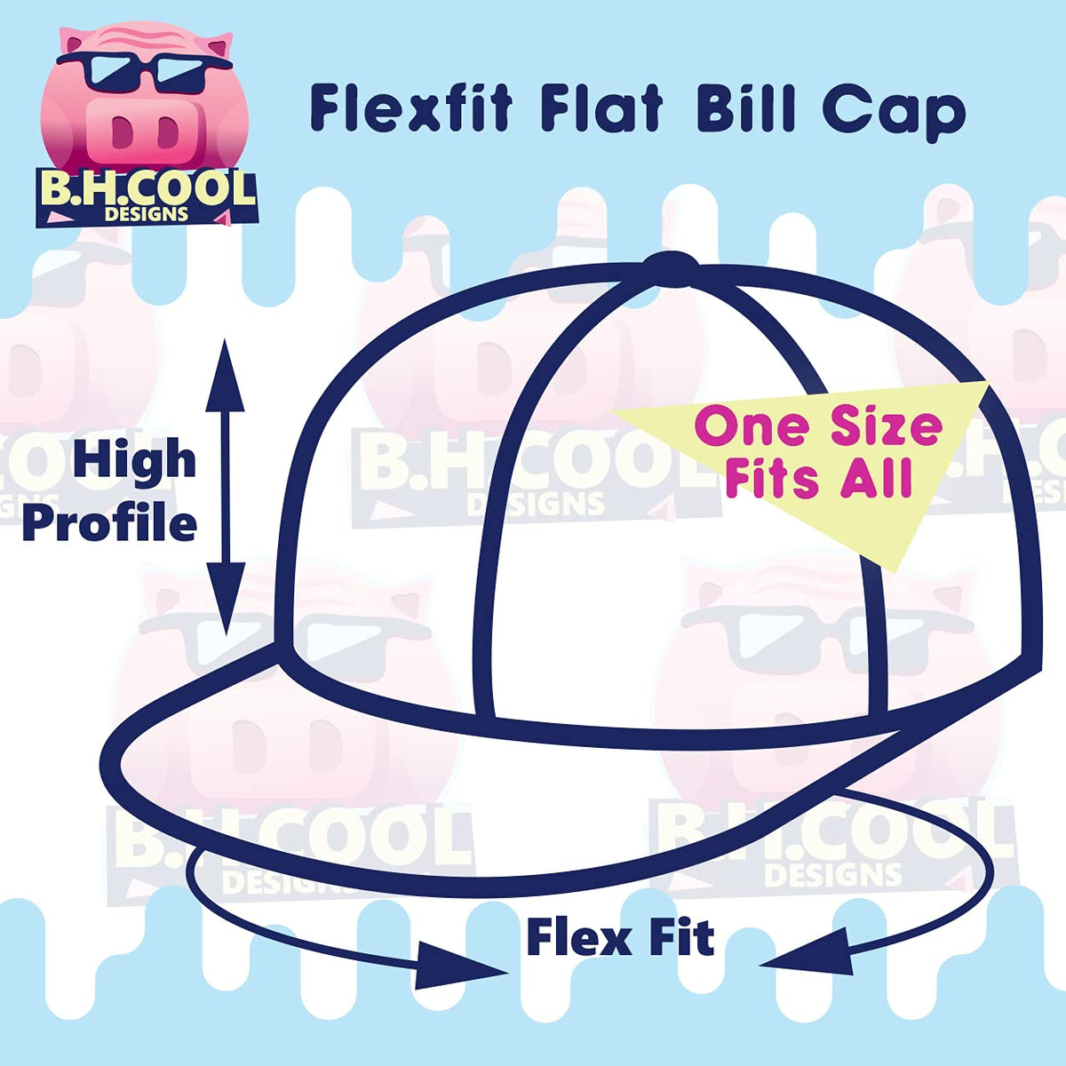 Flat Bill Fitted Hat D3041