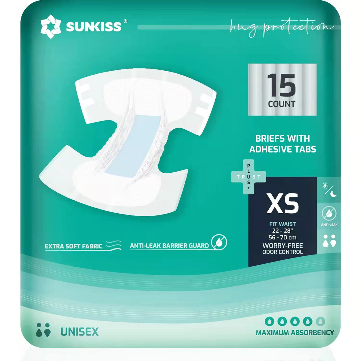 Adult Diapers XSmall 60 Count & Wet Wipes 200 Count B31907