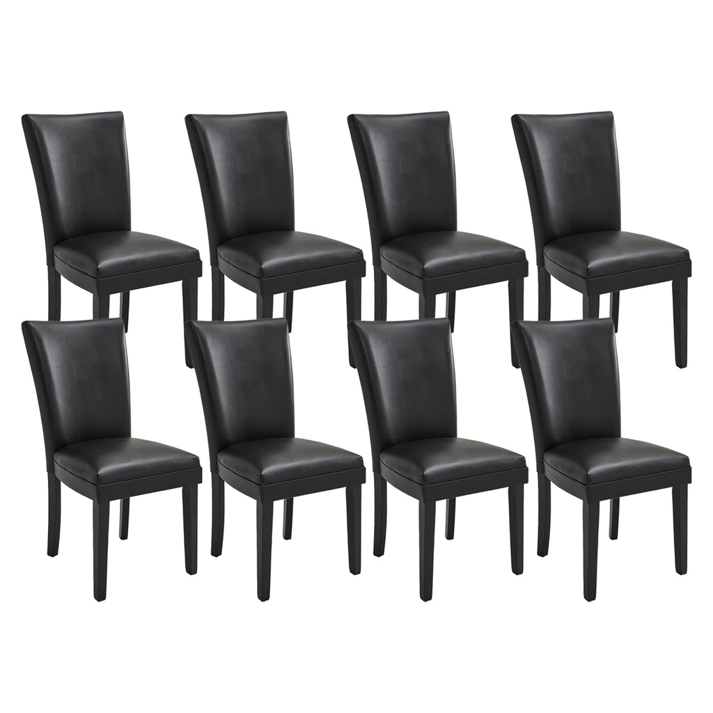Set of 8 Black Faux Leather Upholstered Dining Chairs S254206