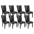 Set of 8 Black Faux Leather Upholstered Dining Chairs S254206