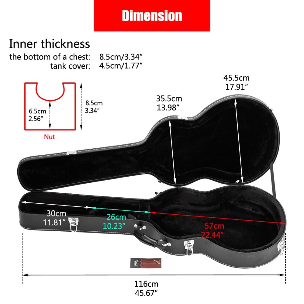 Hard Case for Semi-Hollow Hollowbody Electric Guitars F767093
