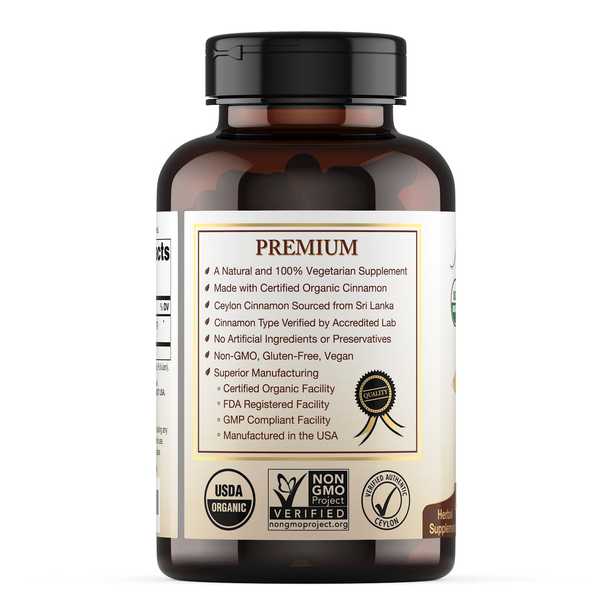 Organic Ceylon Cinnamon Supplement, 120 Capsules Z6602