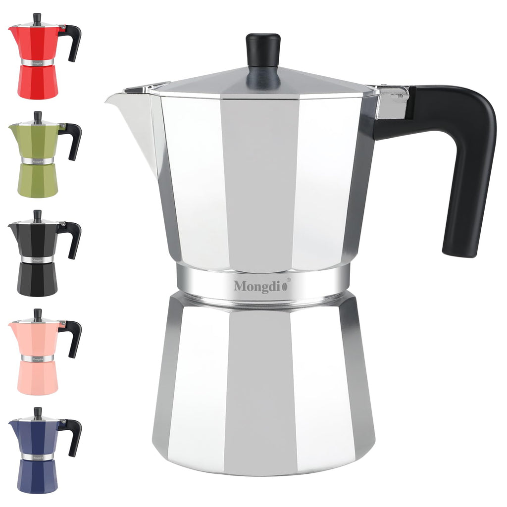 Stovetop Espresso Maker Moka Pot 10 oz Silver G1118