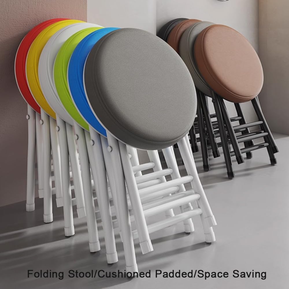 Black 18 Inch Folding Padded Stool V4483