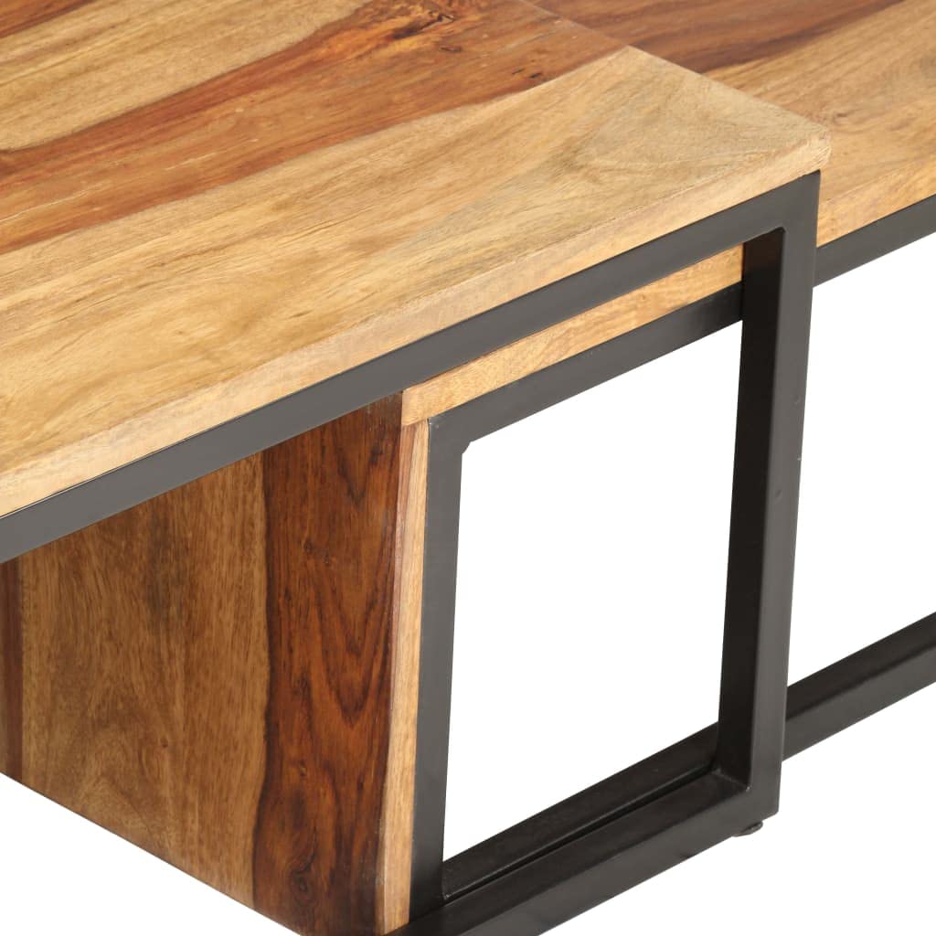 2 pcs Solid Sheesham Wood Nesting Tables T705