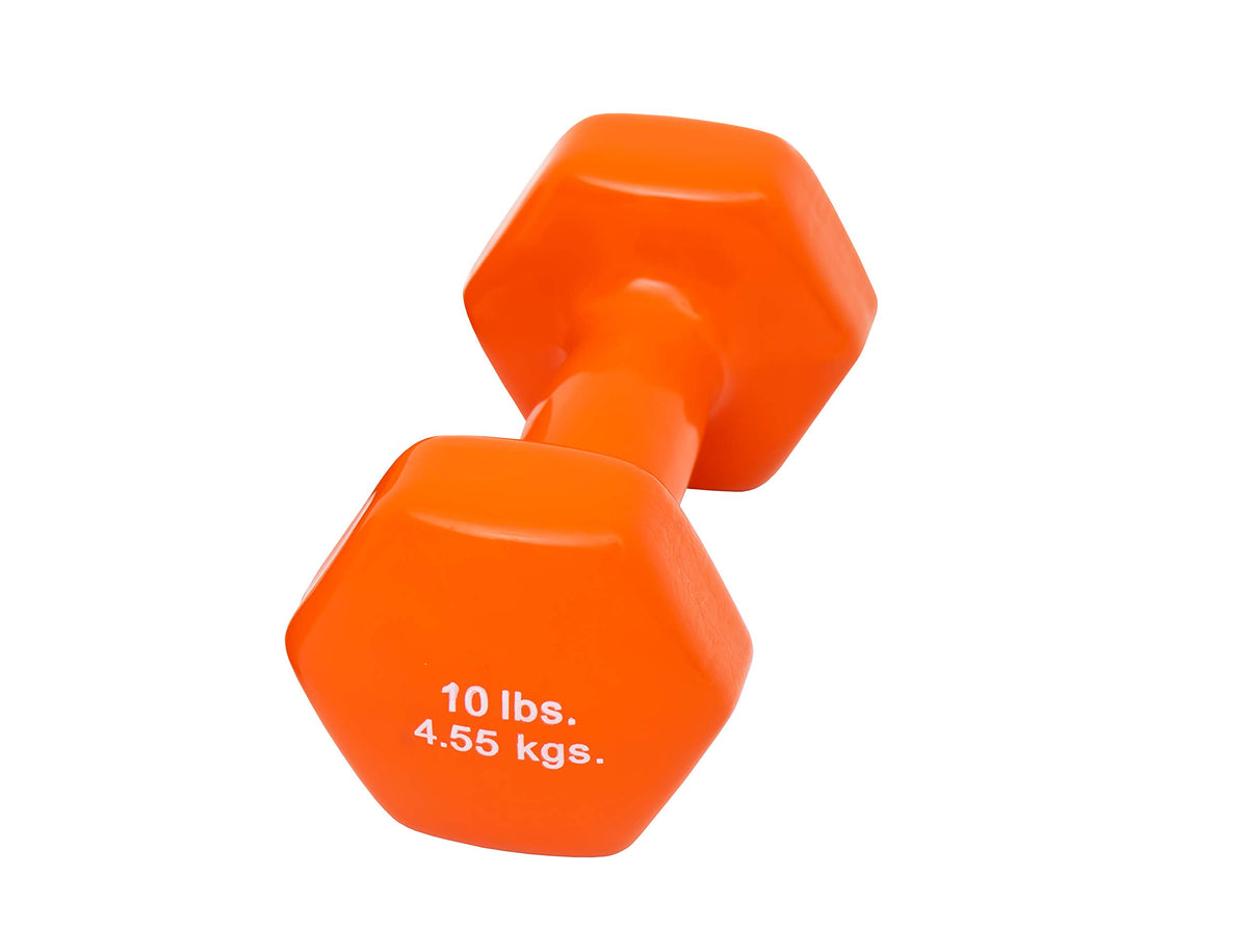Orange 10 lb Vinyl Coated Dumbbell J8379
