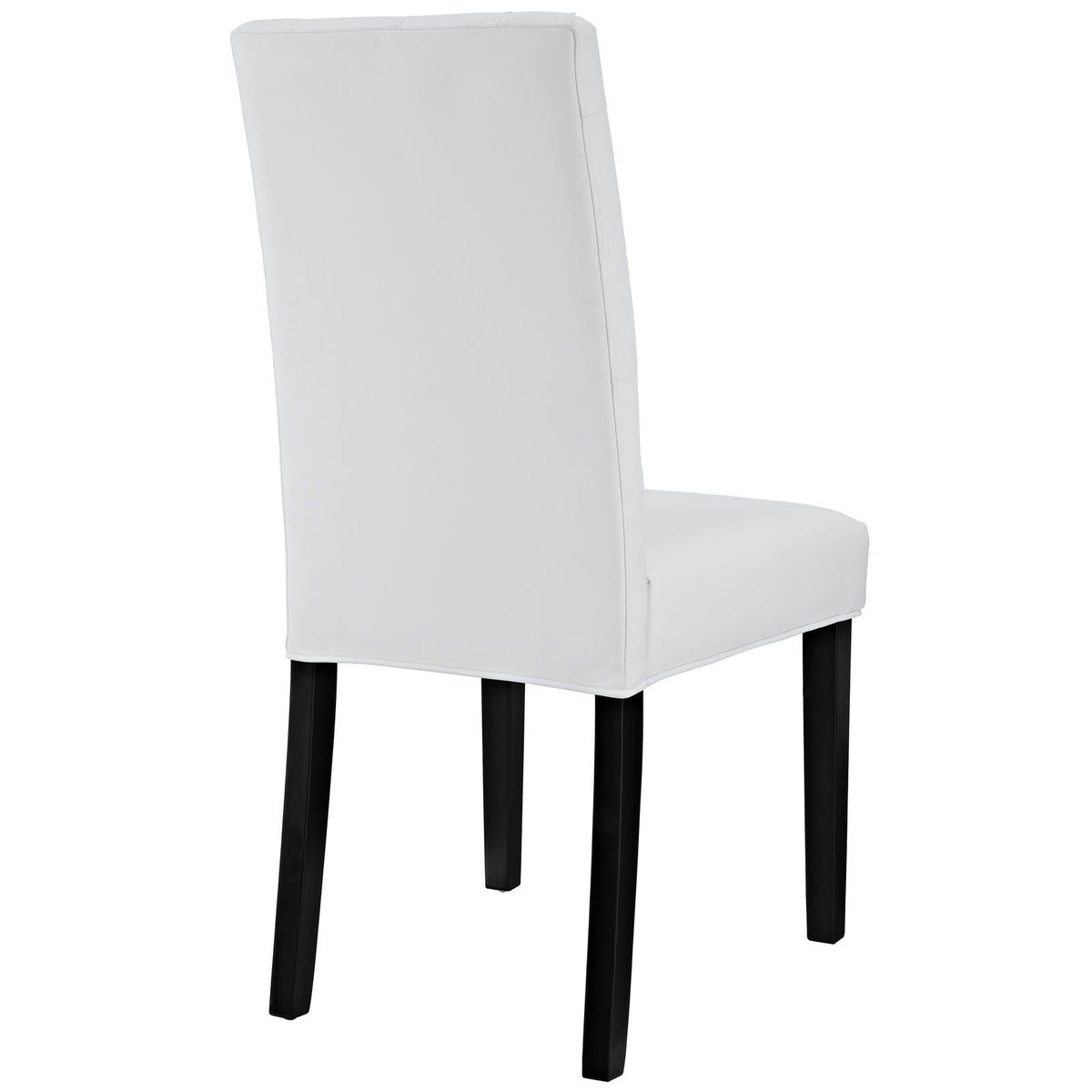 White Tufted Faux Leather Dining Chair B247