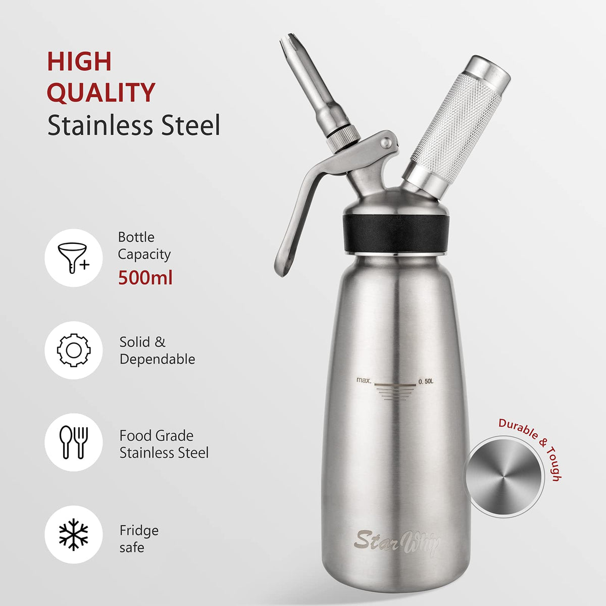 Spare Parts and Accessories for Whipped Cream Dispenser 304 Stainless Steel T60289