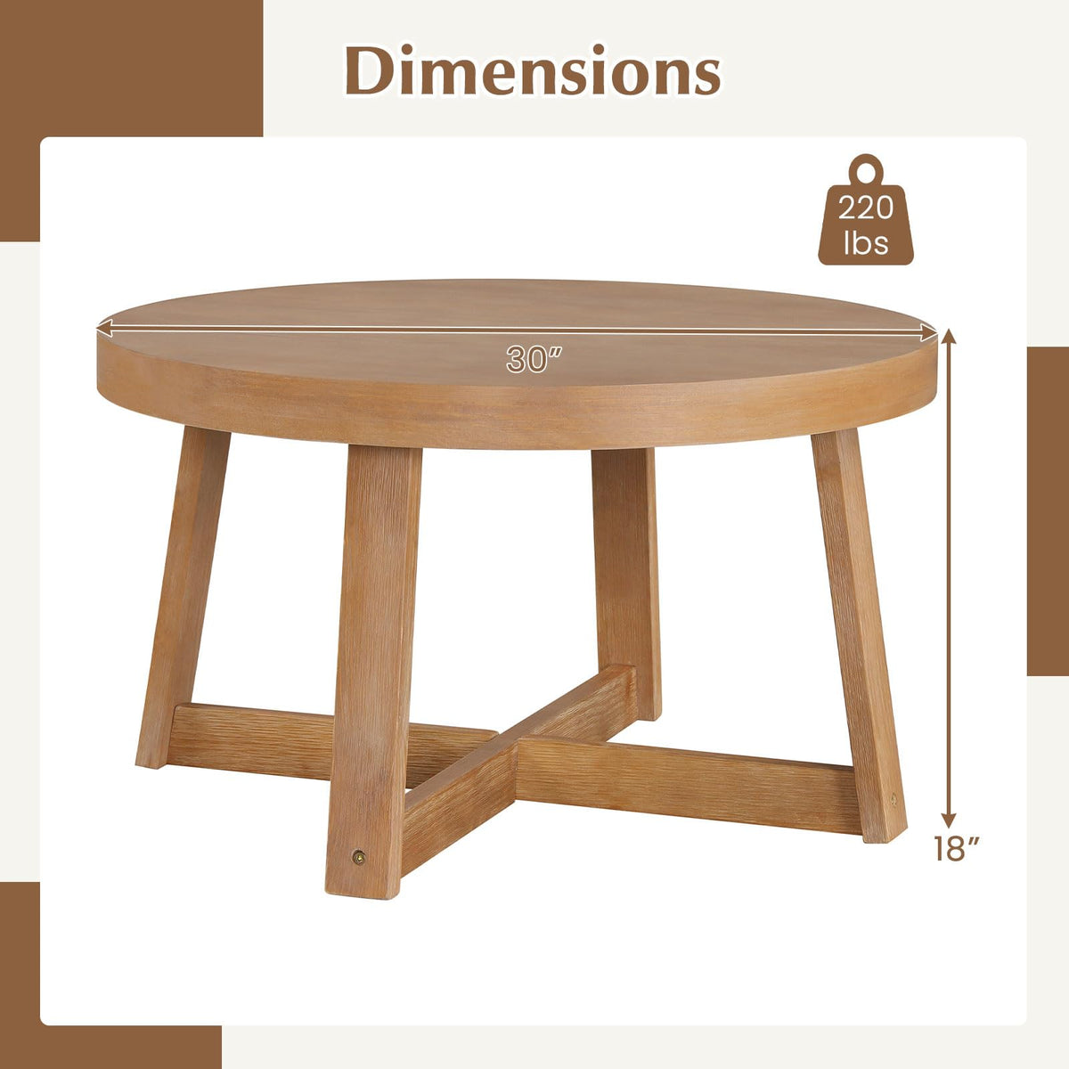 Round Wood Coffee Table C402
