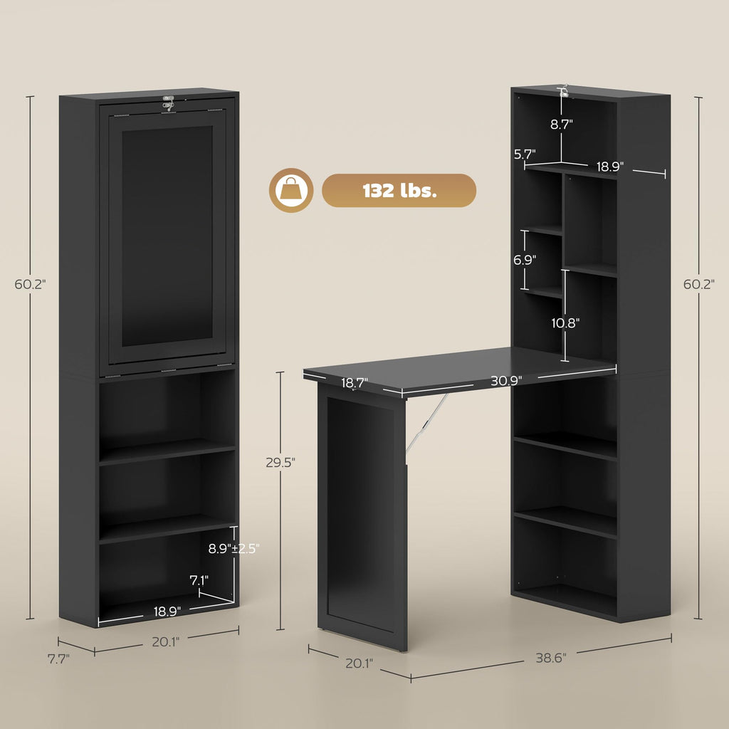 Black Foldable Convertible Computer Desk R5513