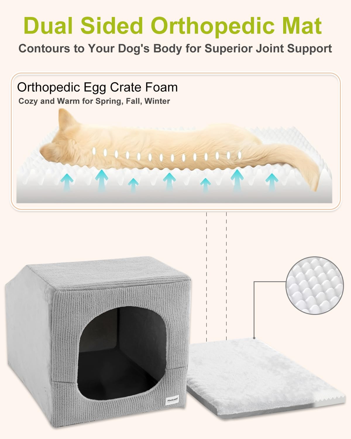 Small Dog House with Dog Cave Bed W841968