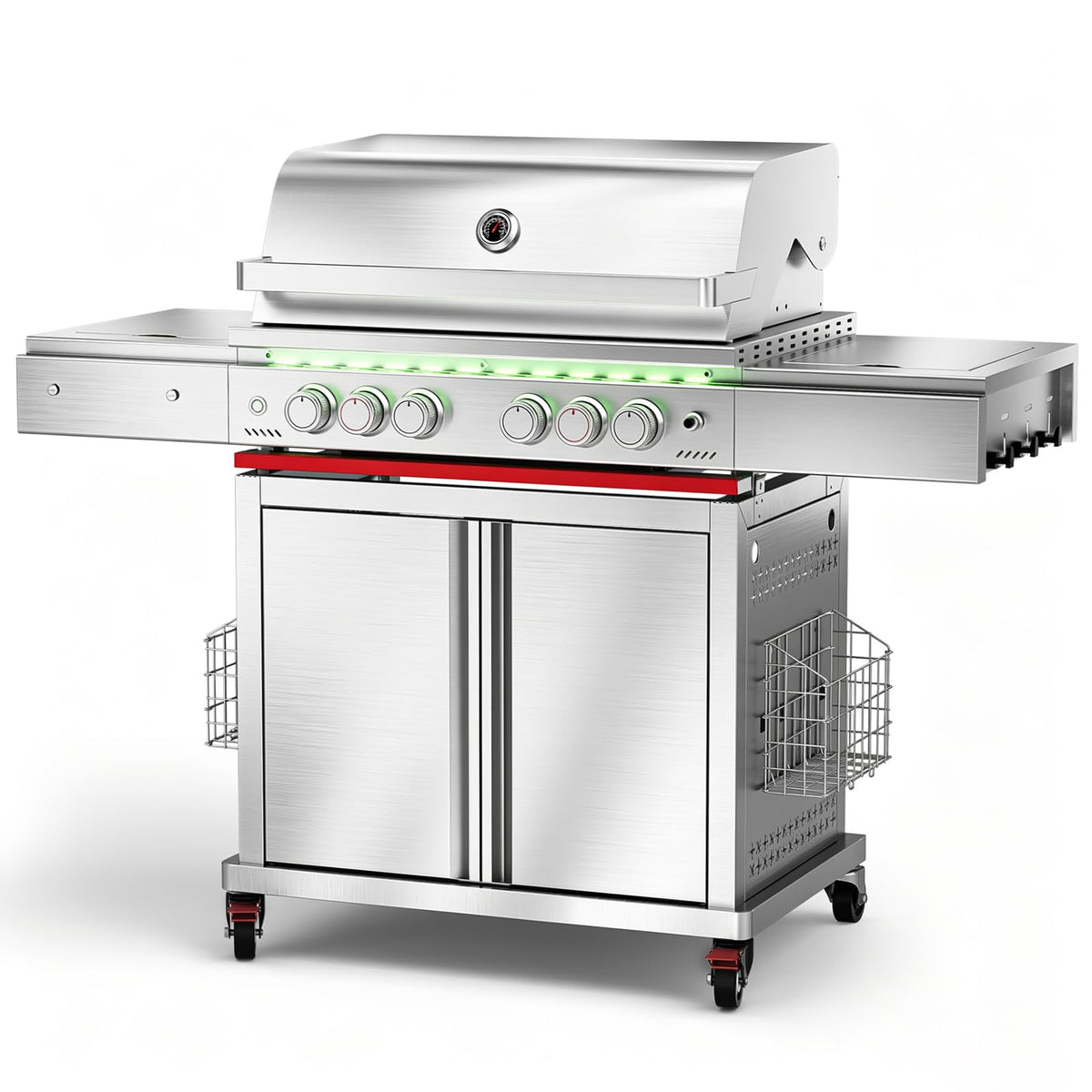 Heavy-duty SUS304 Stainless Steel 6-Burner Propane Gas Grill B8161