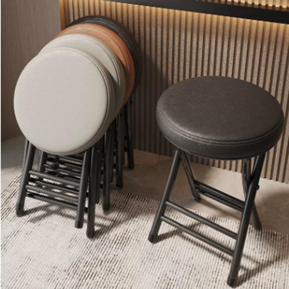 Black 18 Inch Folding Padded Stool V4483