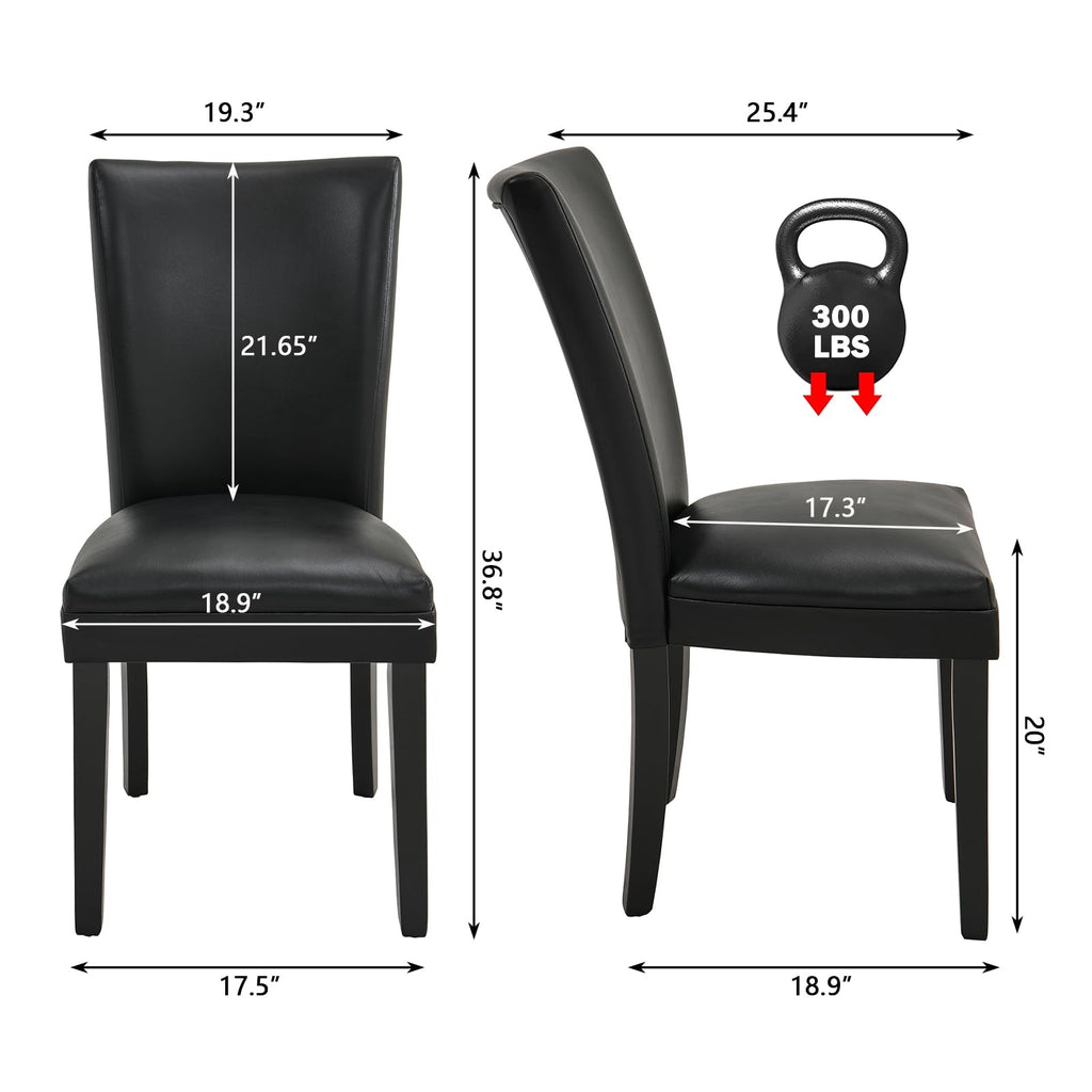 Set of 8 Black Faux Leather Upholstered Dining Chairs S254206