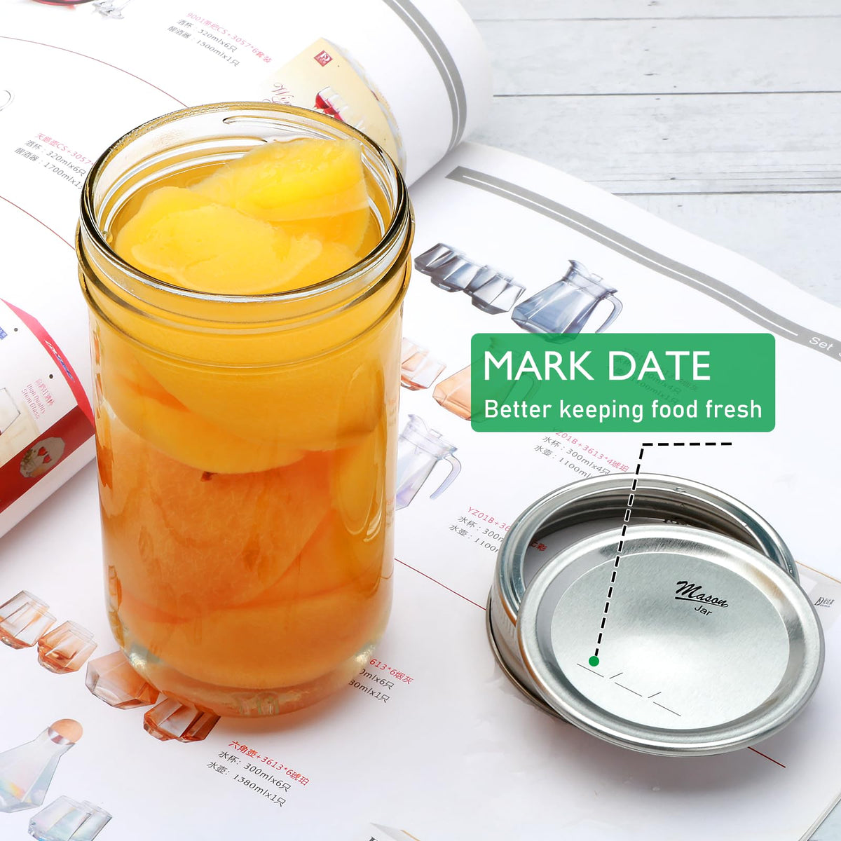 24 Pack 12 oz Mason Jars with Lids C95734