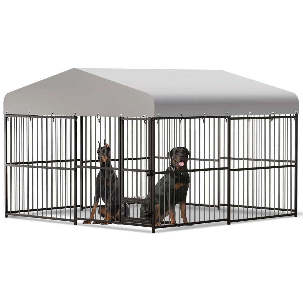 10x10x6 ft Heavy-Duty Outdoor Dog Kennel with Roof U429