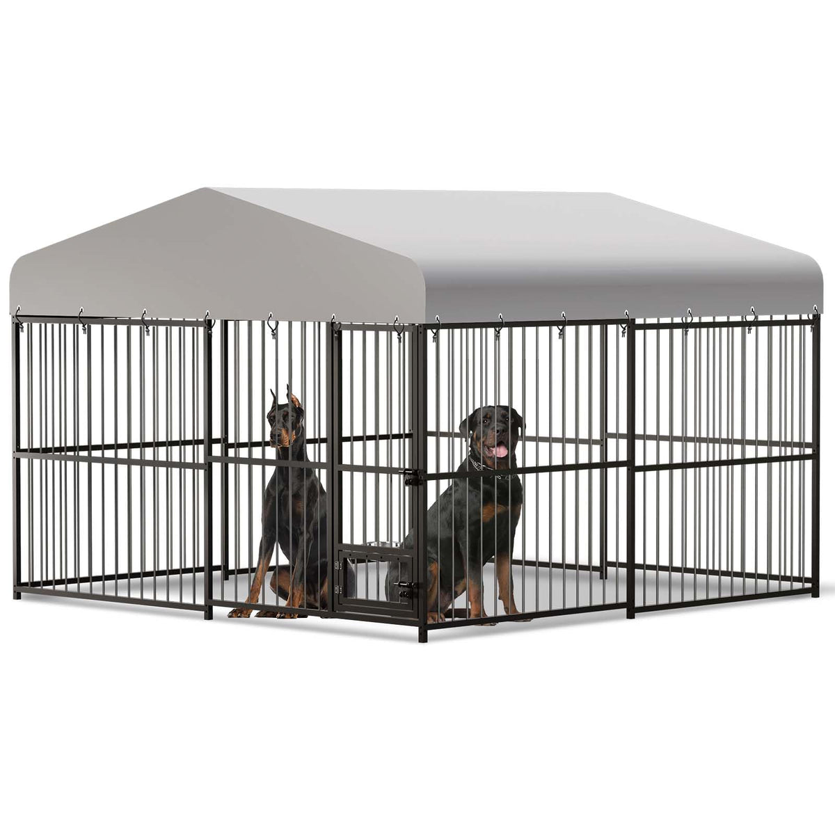 10x10x6 ft Heavy-Duty Outdoor Dog Kennel with Roof U429