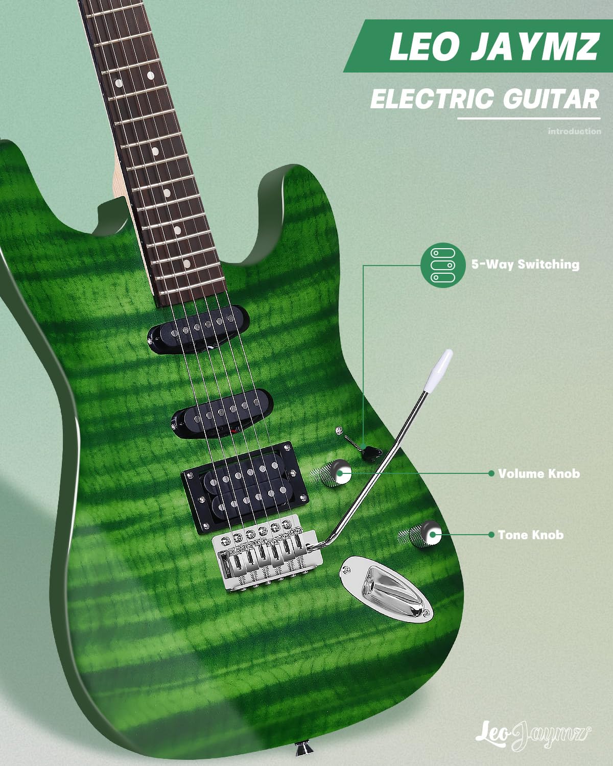 39" Full Size SSH Electric Guitar Starter Kit with Amp F69581