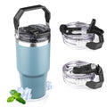 20oz Stainless Steel Insulated Tumbler with Handle and Flip Straw Lid I1723