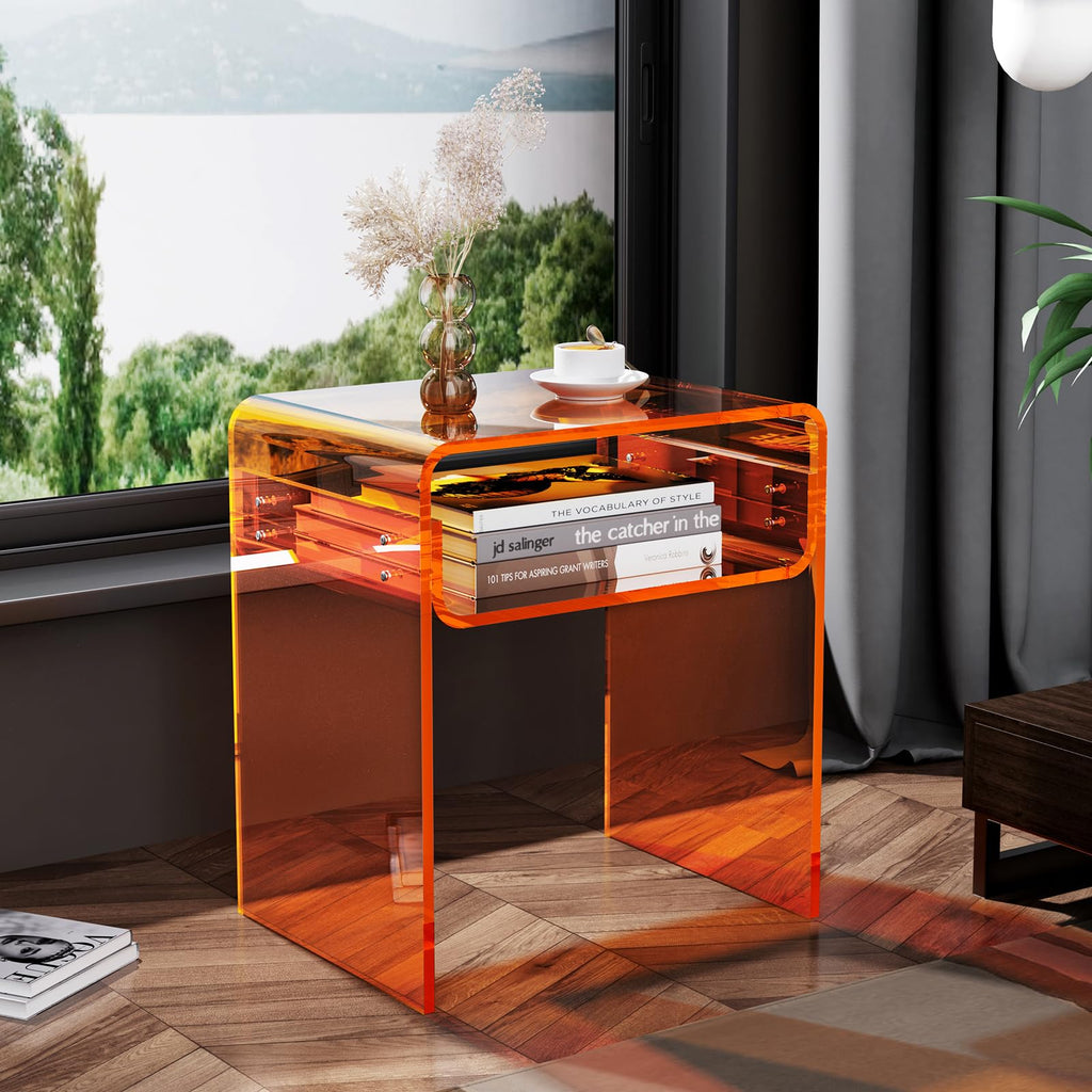 Clear Acrylic 2-Tier End Table M6278
