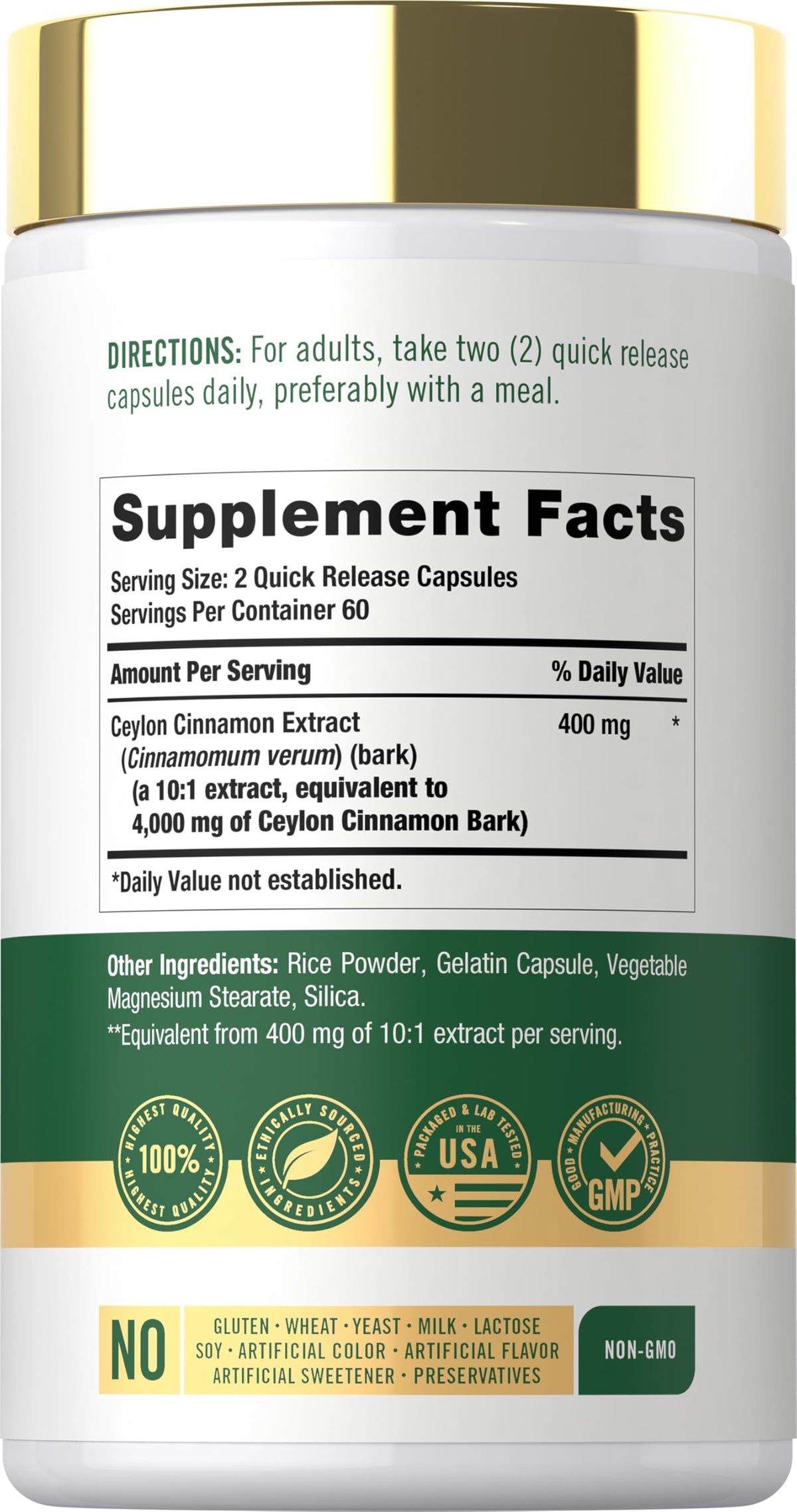 Cinnamon Capsules 120 Count M97608
