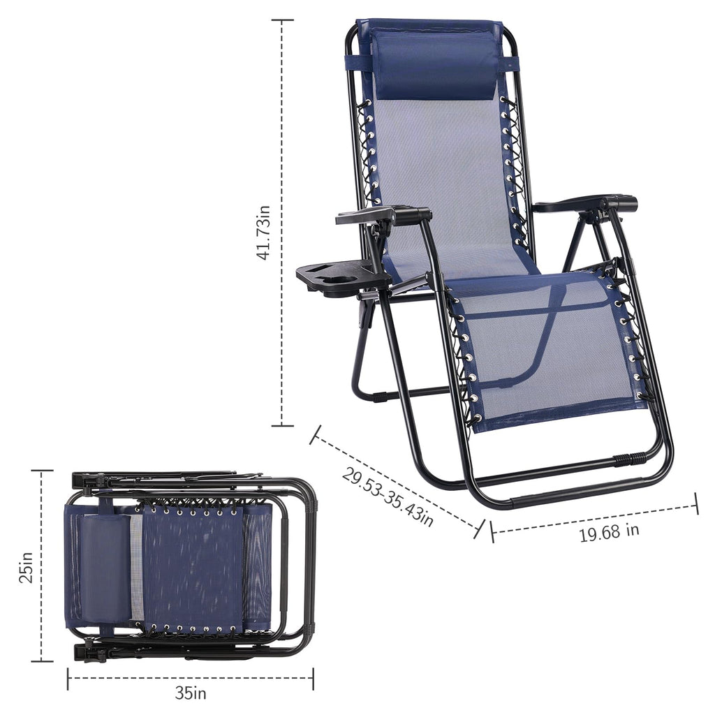 Zero Gravity Chairs Set of 2 Blue A443