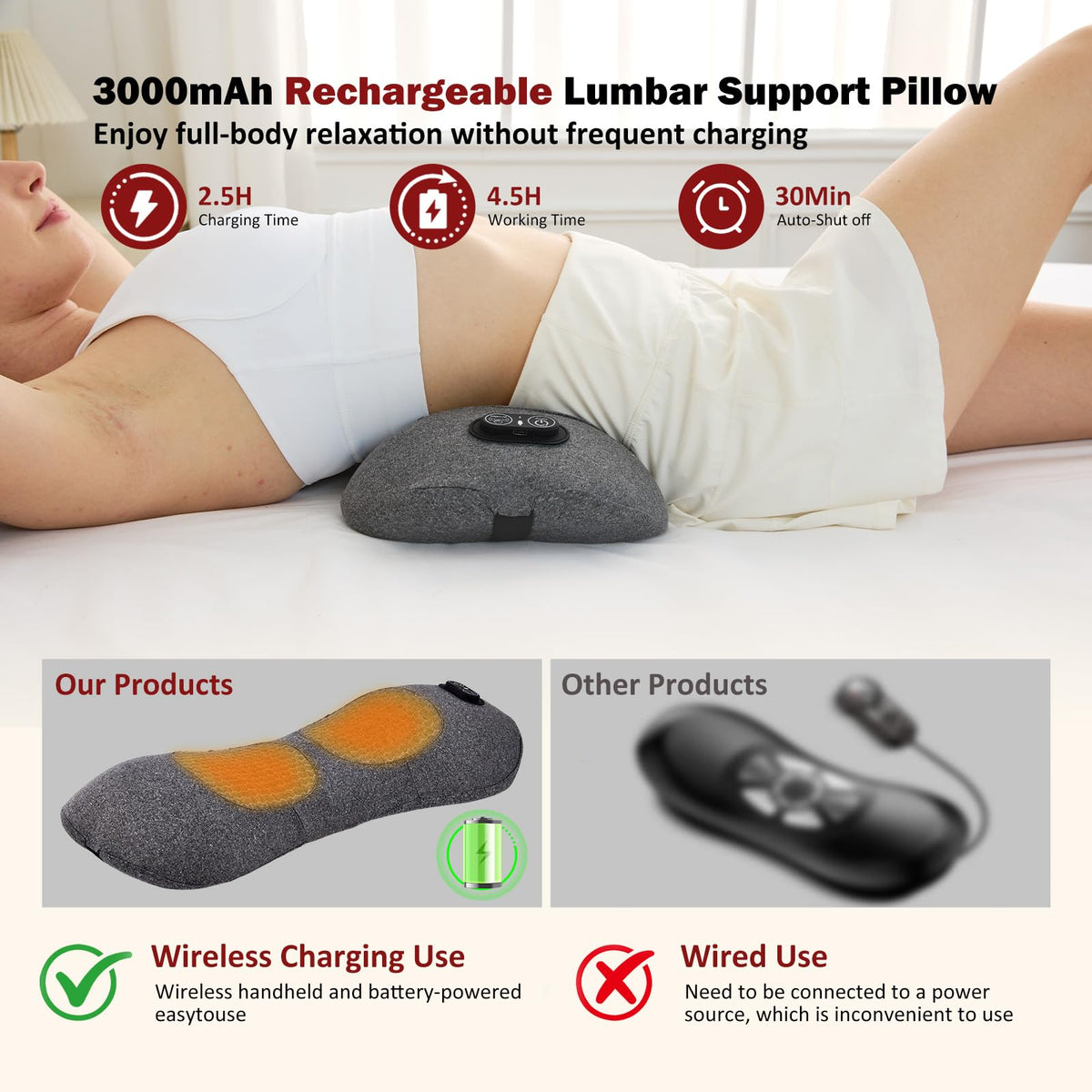 Back Massager with Heat, Vibration, Airbag Stretch Q73555