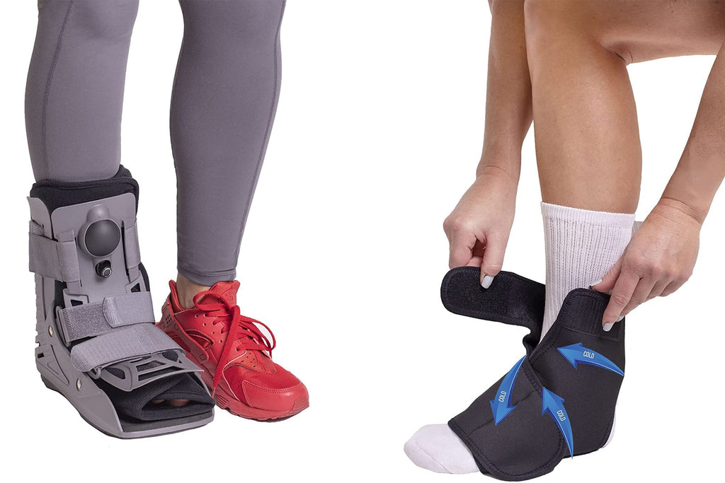 Ultra Light Short Full Shell Walking Boot + Reusable Ankle & Foot Ice Pack K2530