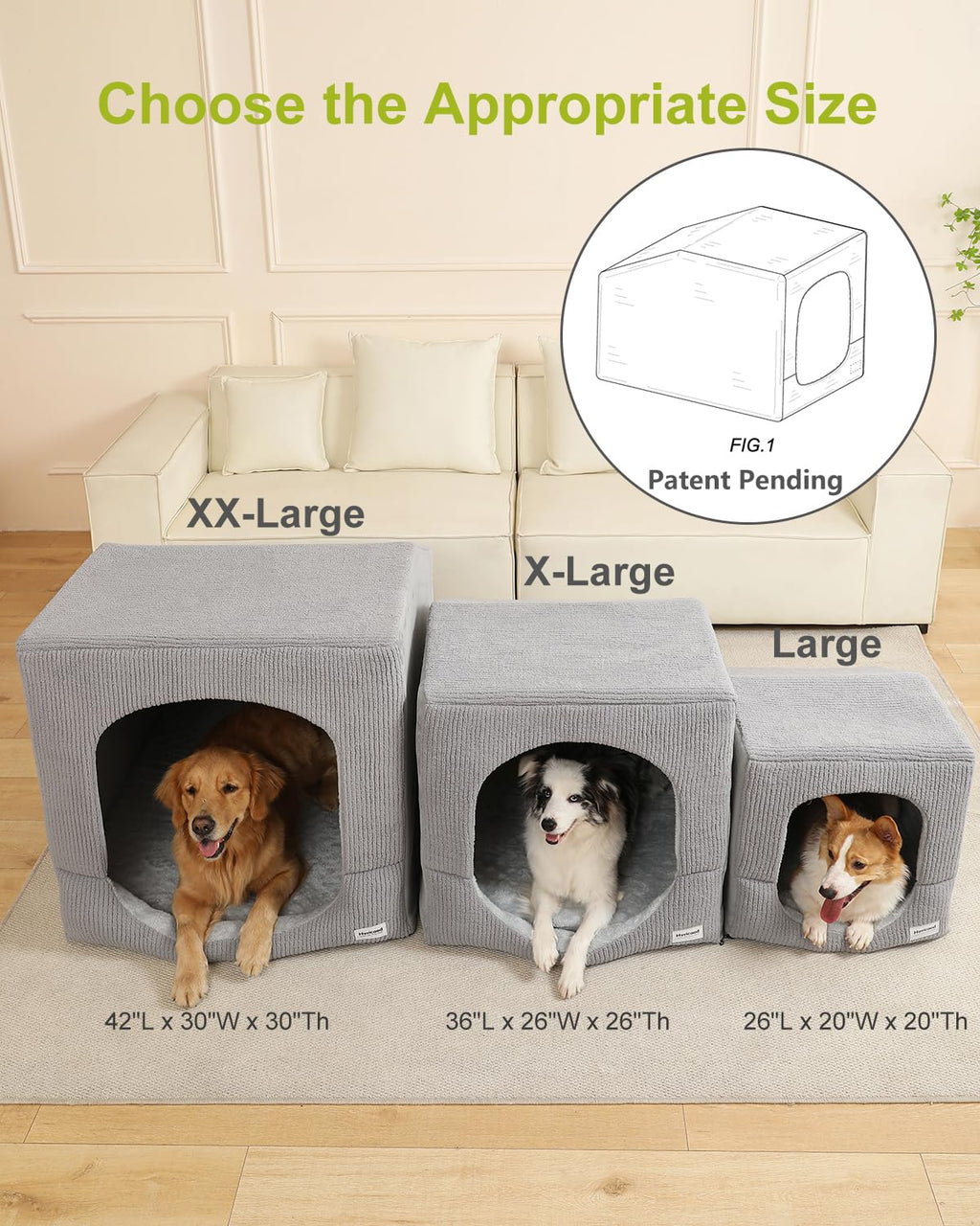 Small Dog House with Dog Cave Bed W841968
