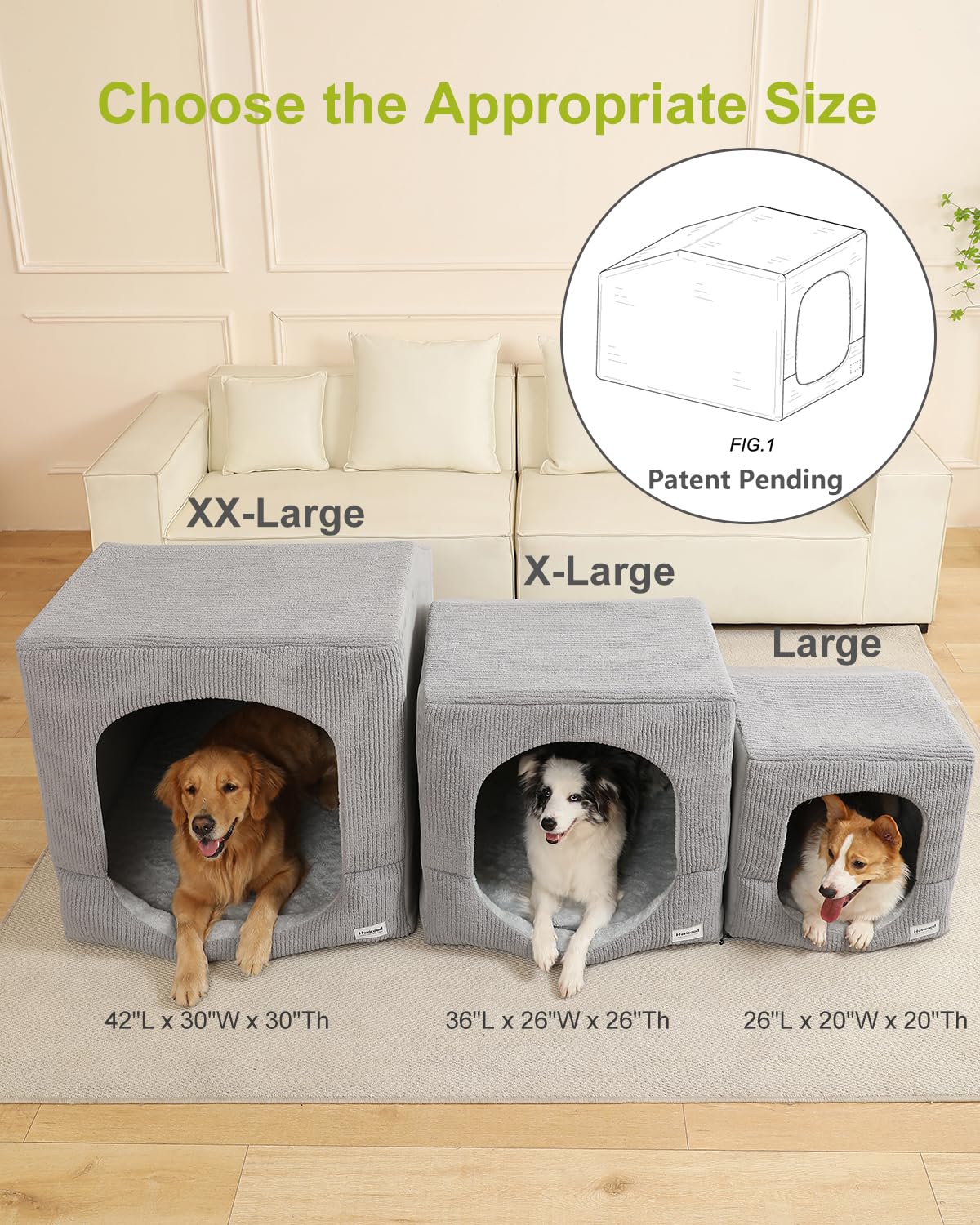 Small Dog House with Dog Cave Bed W841968