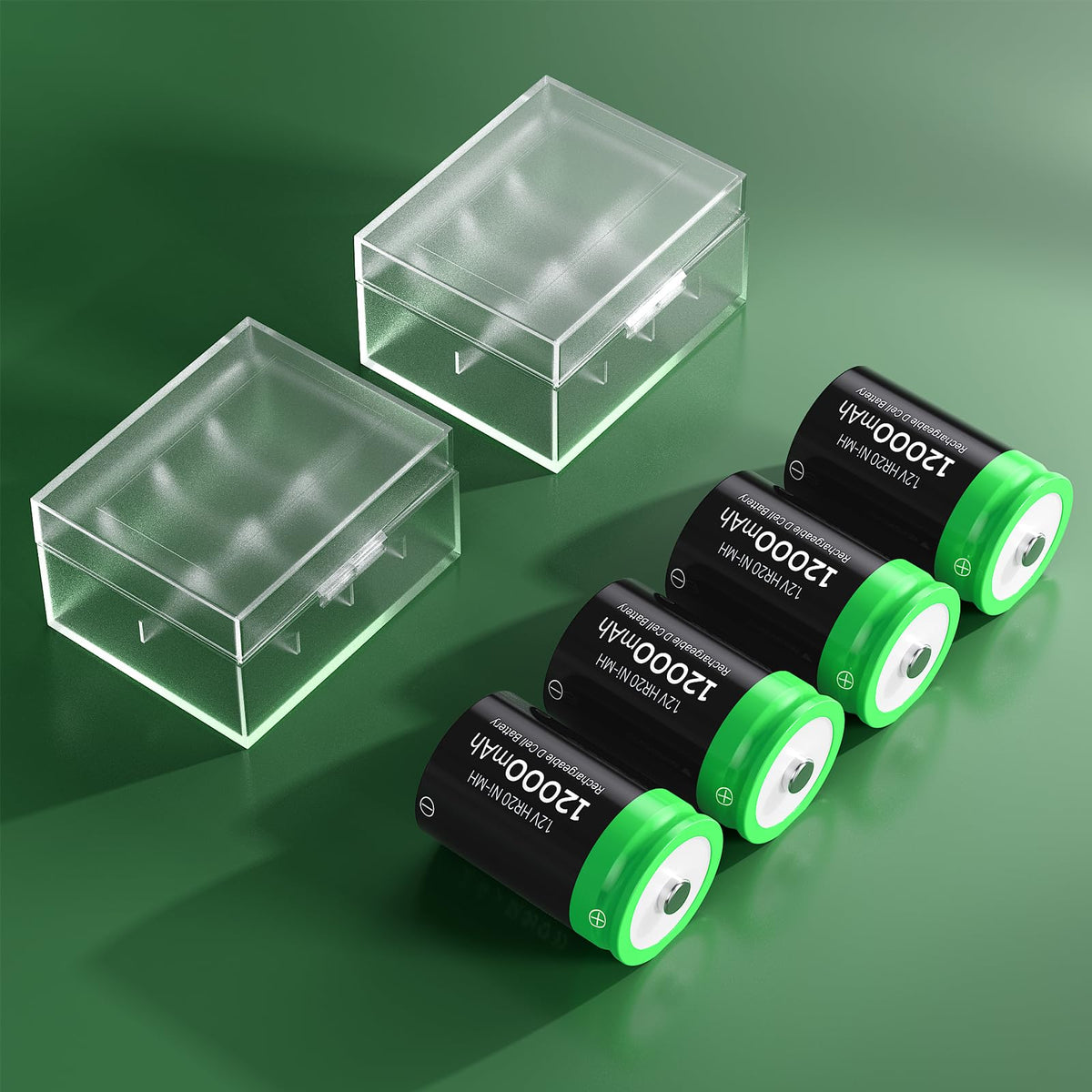 Rechargeable D Batteries, 12000mAh Ni-MH 1.2V 4-Pack V652