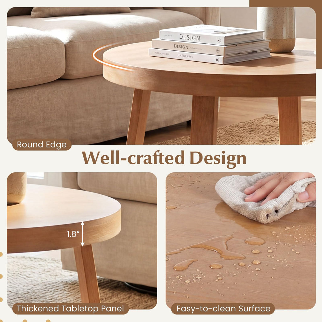 Round Wood Coffee Table C402