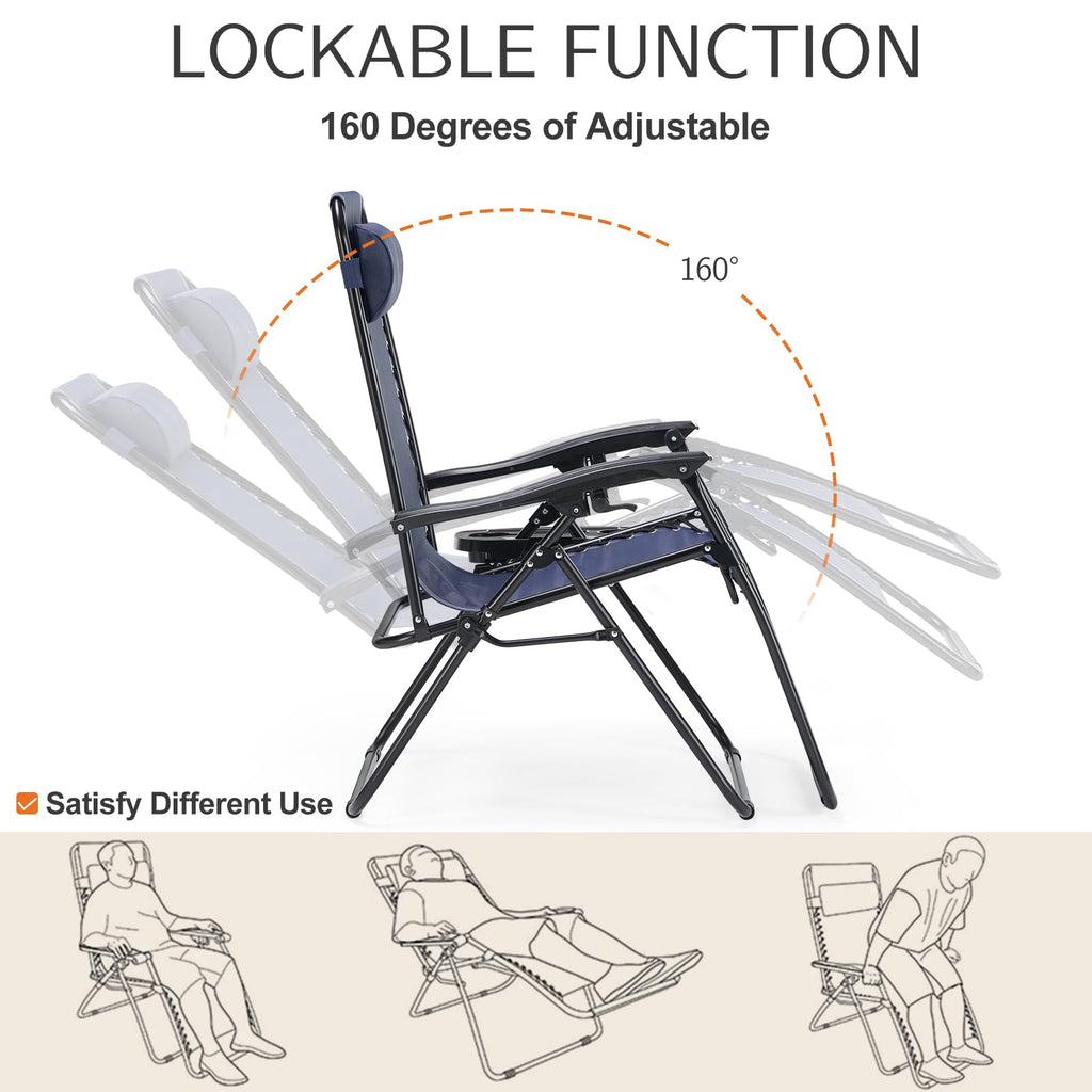 Zero Gravity Chairs Set of 2 Blue A443