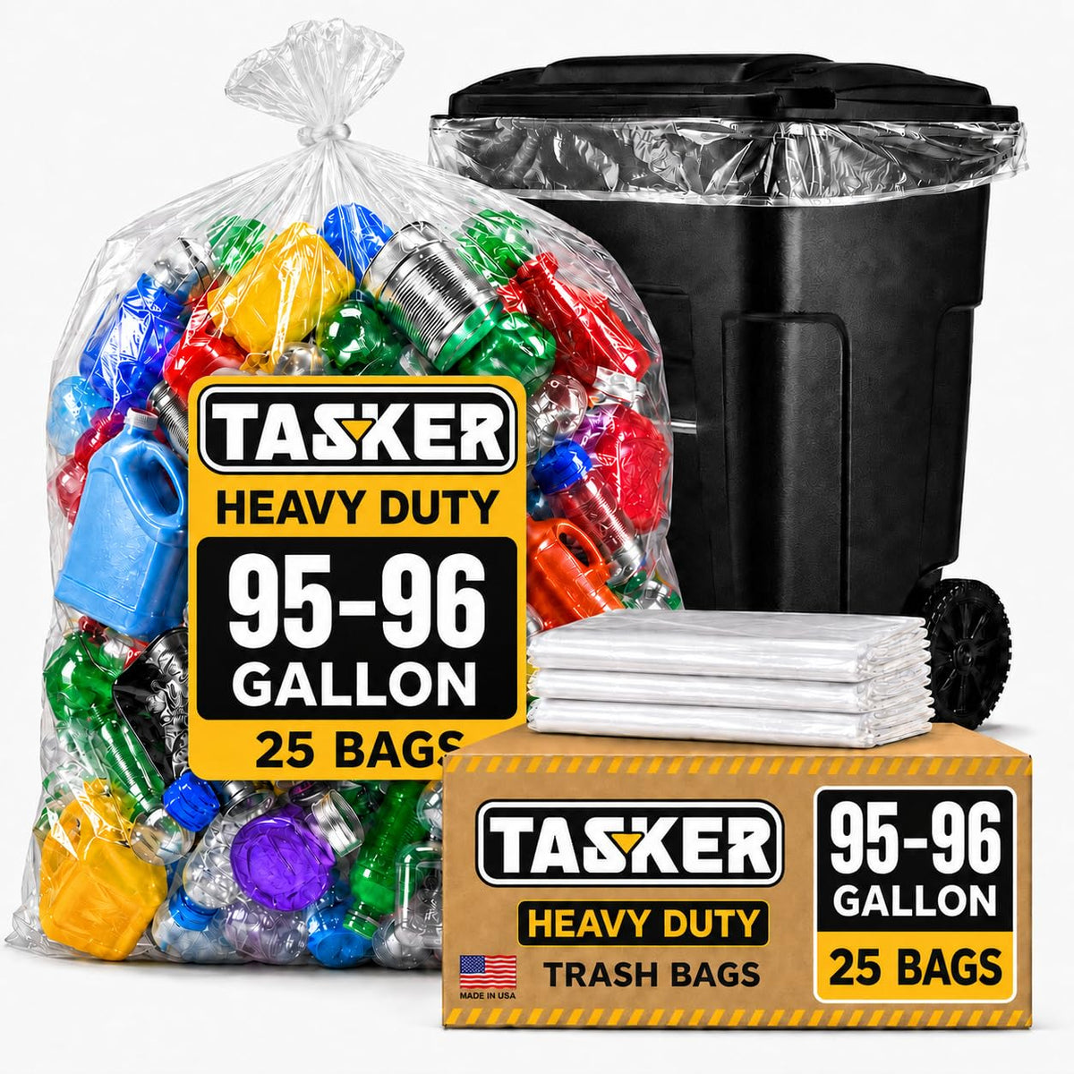 95-100 Gallon Clear Heavy Duty Trash Bags K254