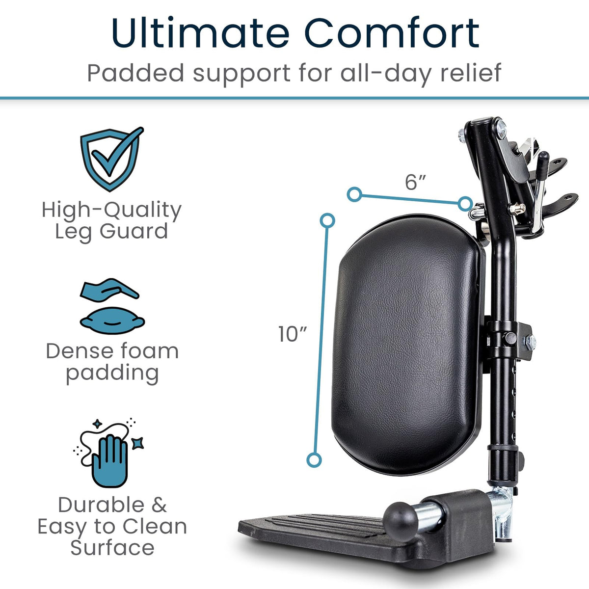 Elevating Wheelchair Footrests with Padded Calf Pads (2 Pack) H280755