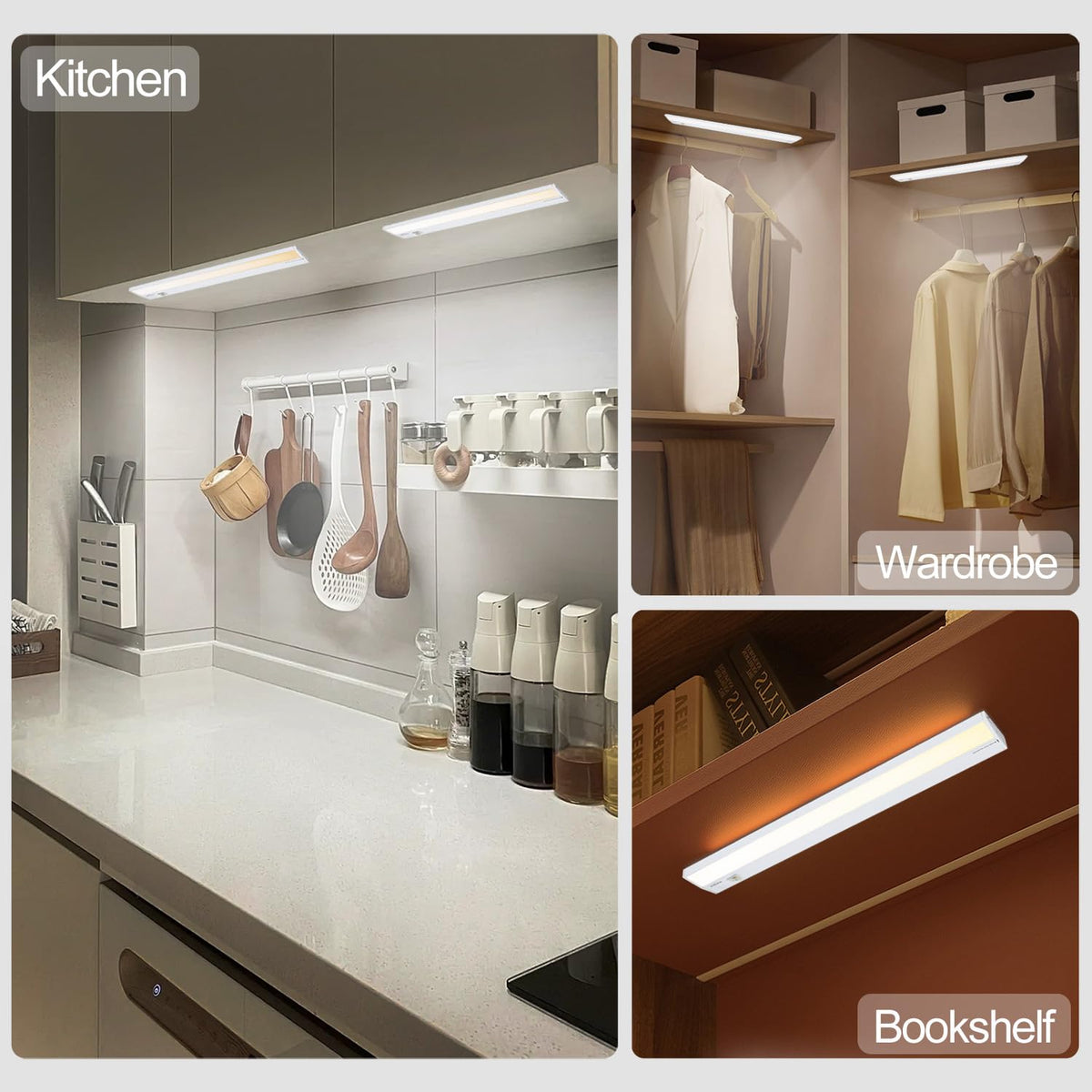 2 Packs Under Cabinet Lighting, 24in 18W Dimmable LED Light, 5 Color Temperature U625