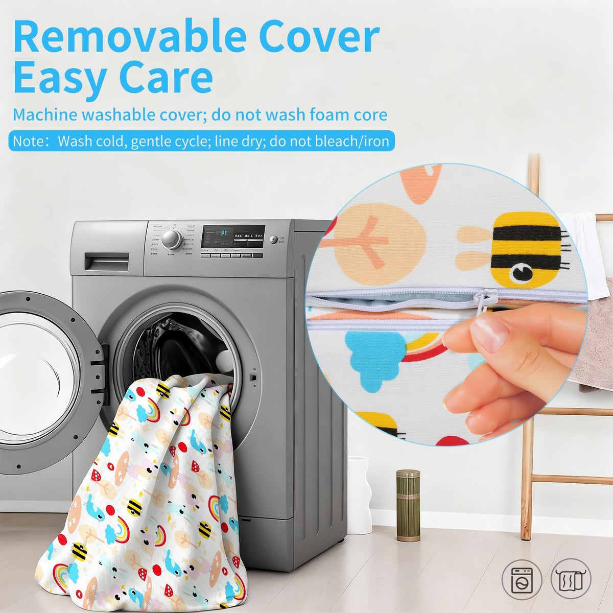 Trifold Pack and Play Mattress 38x26, Dual Sided Foldable Waterproof Washable Portable Crib Mattress Topper with Carry Bag Z170