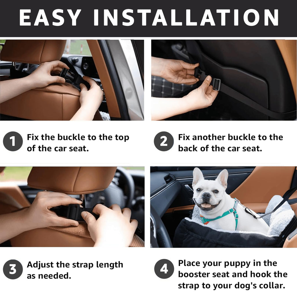 Washable Dog Car Seat with Storage Pockets X948