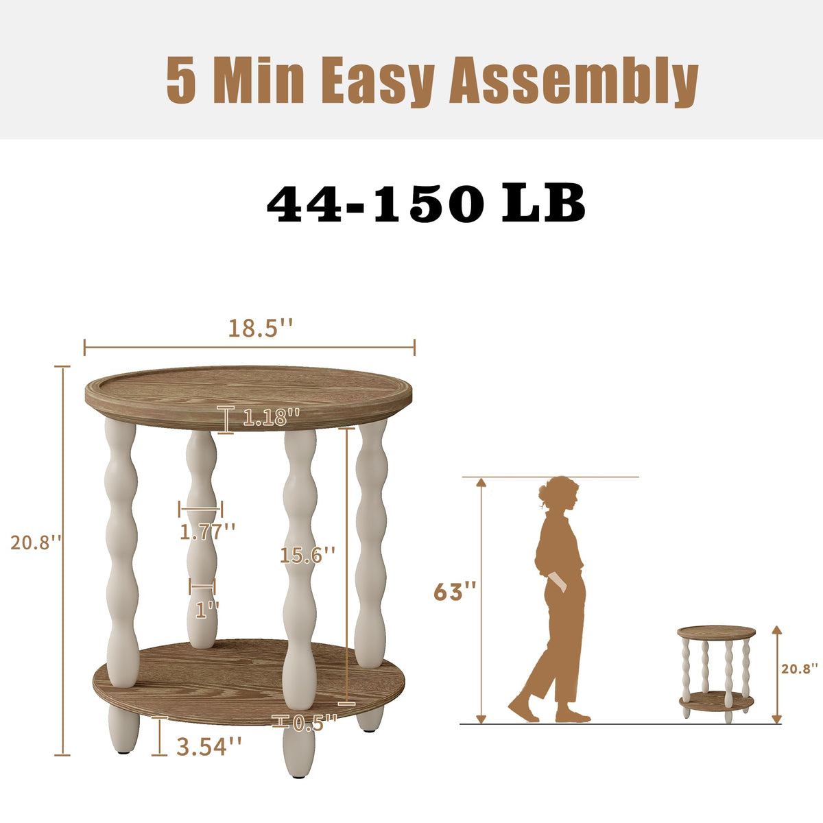 Round 2-Tier Side Table K4222