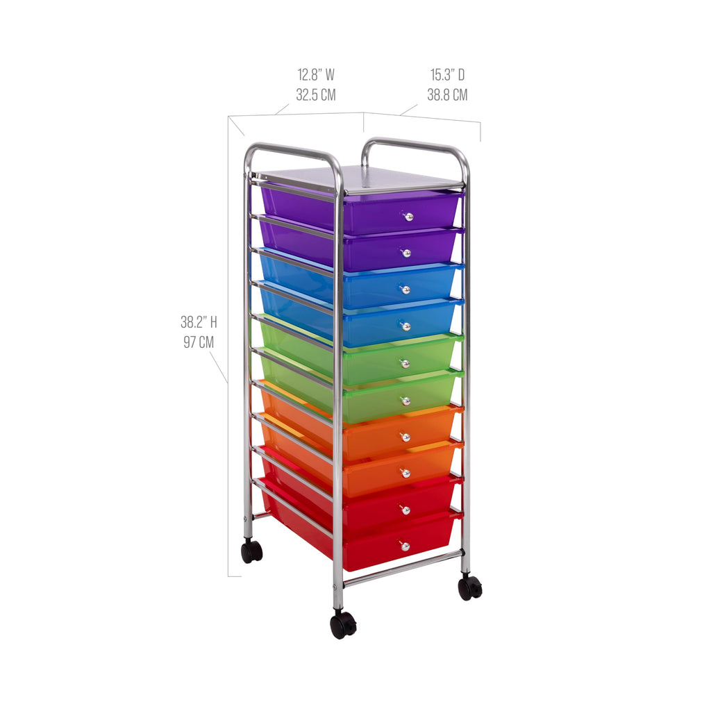 10 Drawer Rolling Storage Cart I9379