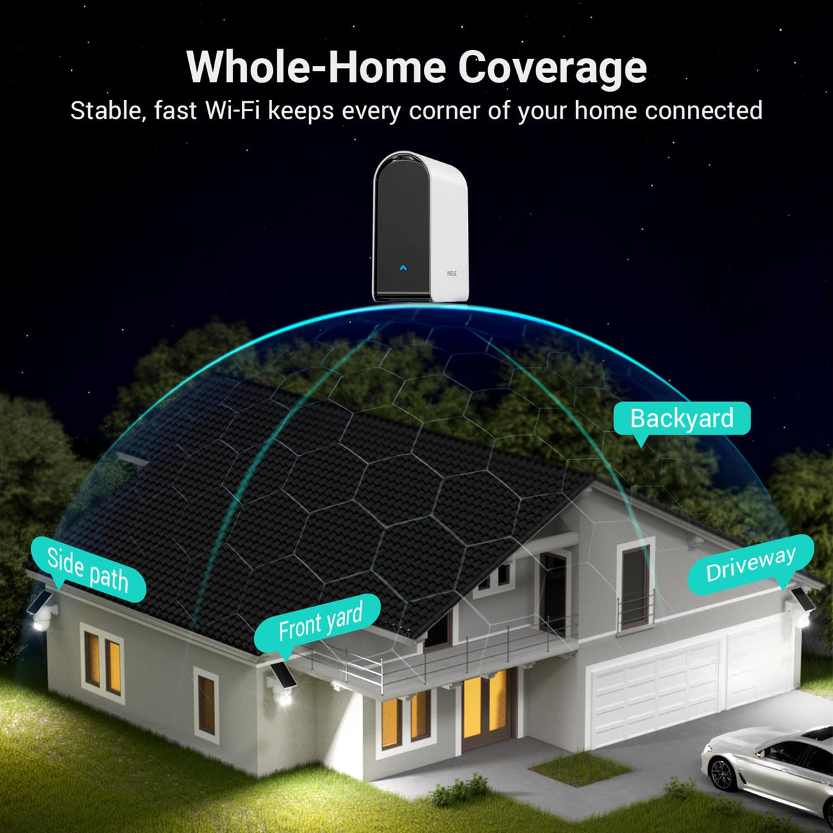 Wireless Outdoor Solar Powered 4-Cam Security Cameras Z91667